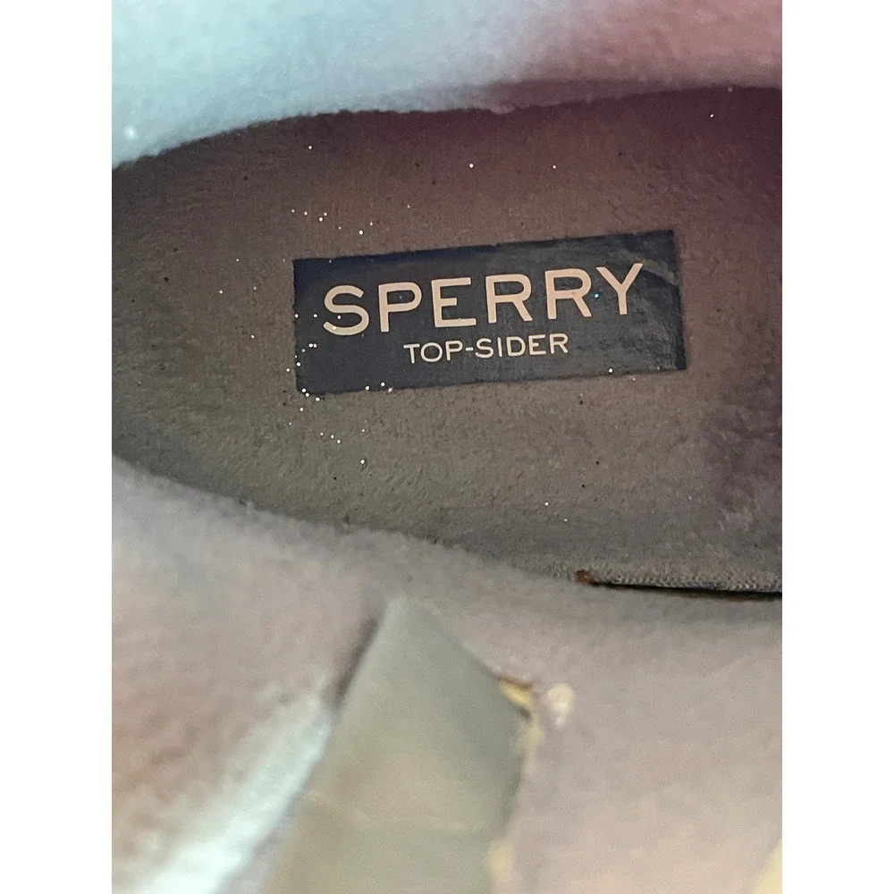 Sperry Saltwater Duck Boot Grey Canvas Waterproof Side Zip STS80411 Womens 7.5M